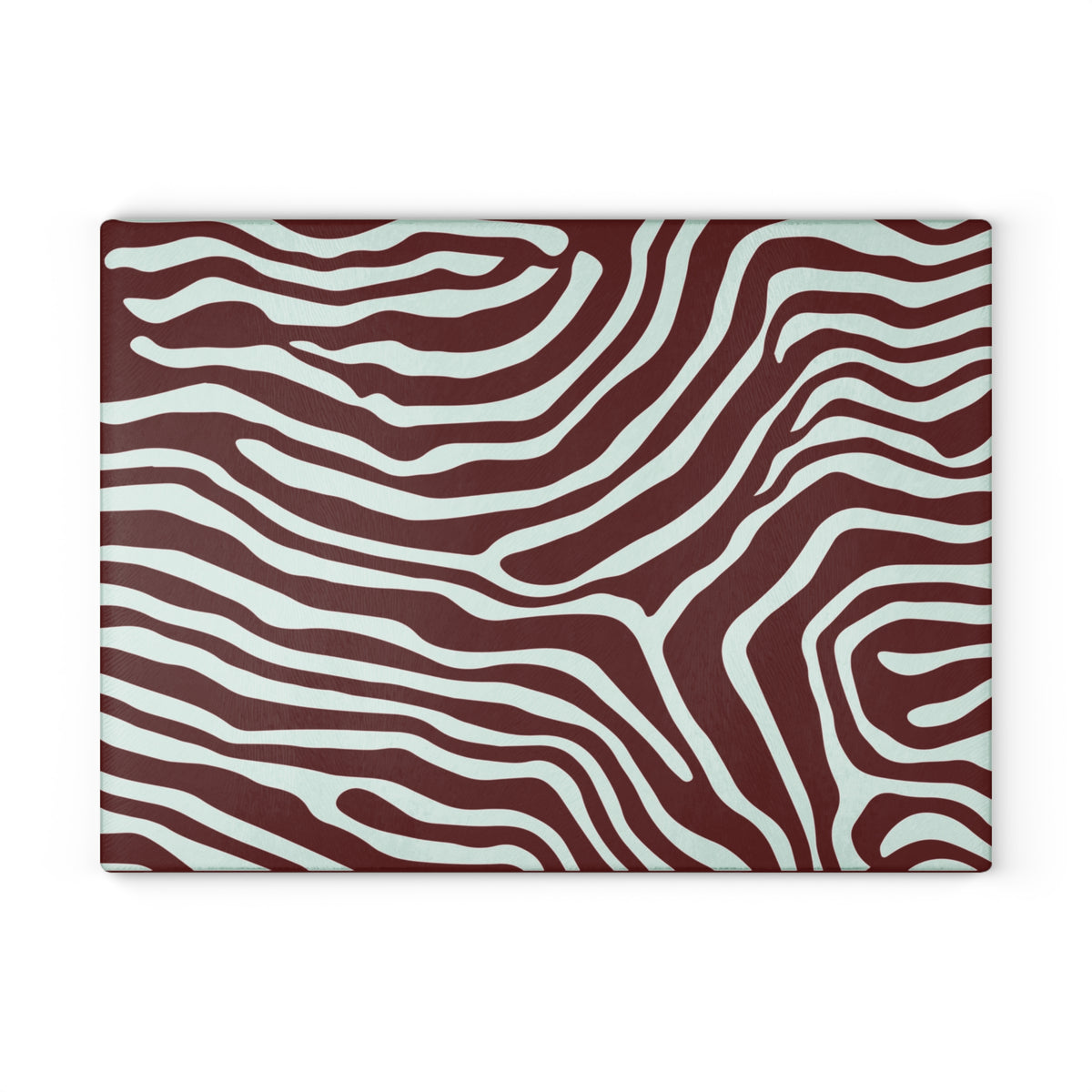 Zebra Stripe Glass Cutting Board — Modern Animal-Print Kitchen Serving Board